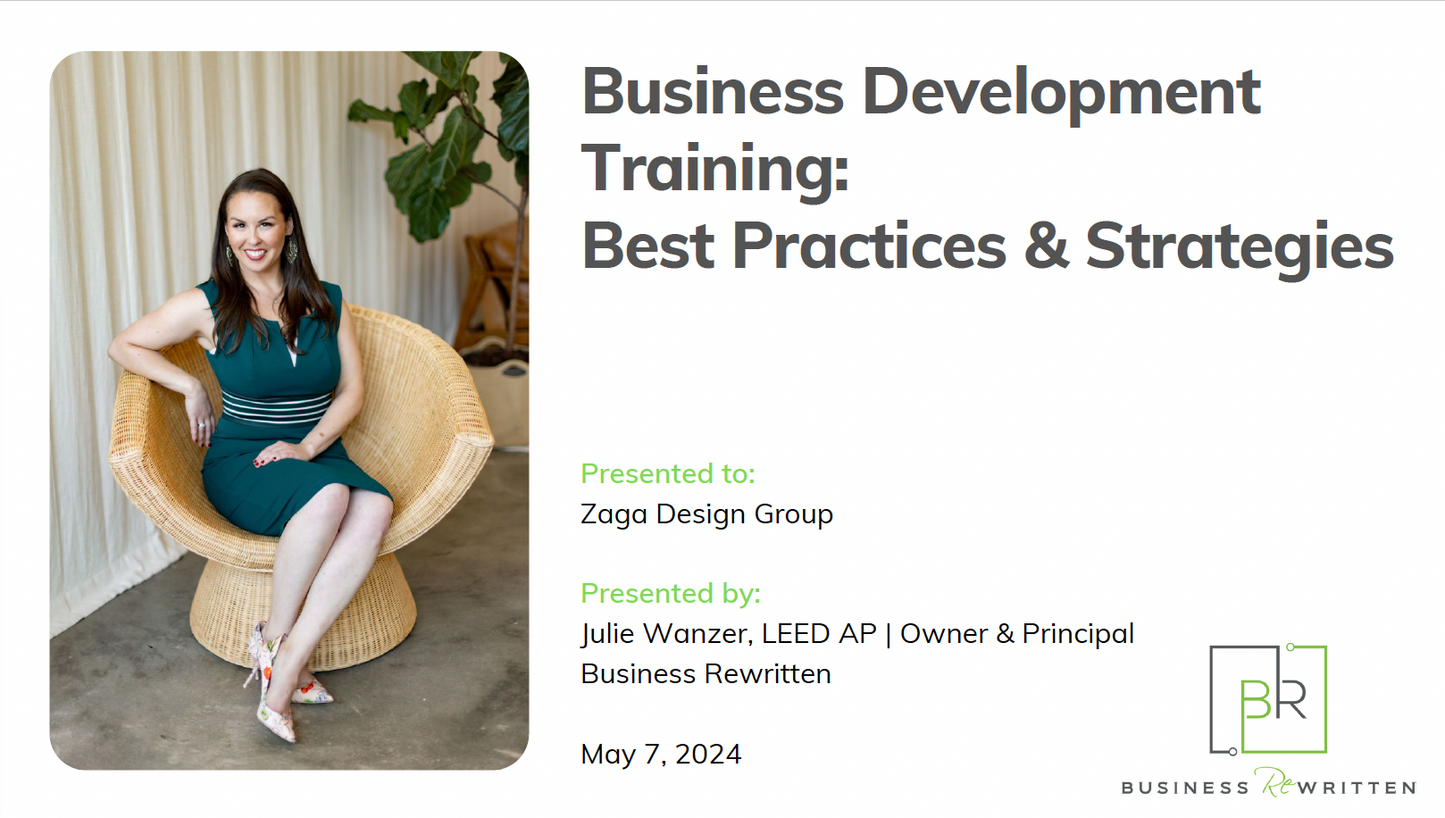 50% DEPOSIT FOR: Business Development (BD) Training: Best Practices & Strategies