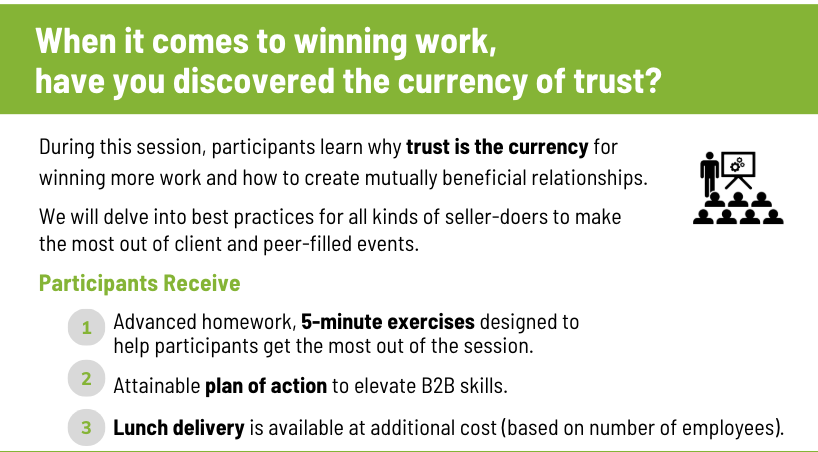 50% DEPOSIT FOR: Business Development (BD) Training: Best Practices & Strategies